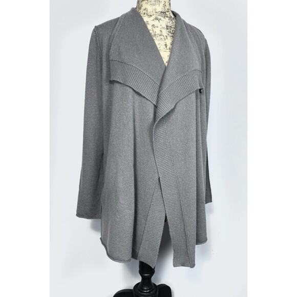 Naadam Sweater Gray Cashmere Cardigan Knit Lagenlook Open Front Long sz S / 6 - Picture 2 of 16